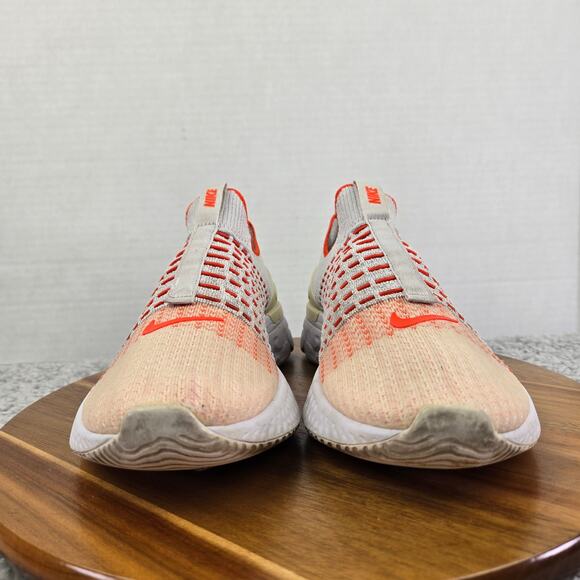Nike React Phantom Run Flyknit 2 Vast Grey Orange Laceless Running Shoe Women 10 - Picture 4 of 13